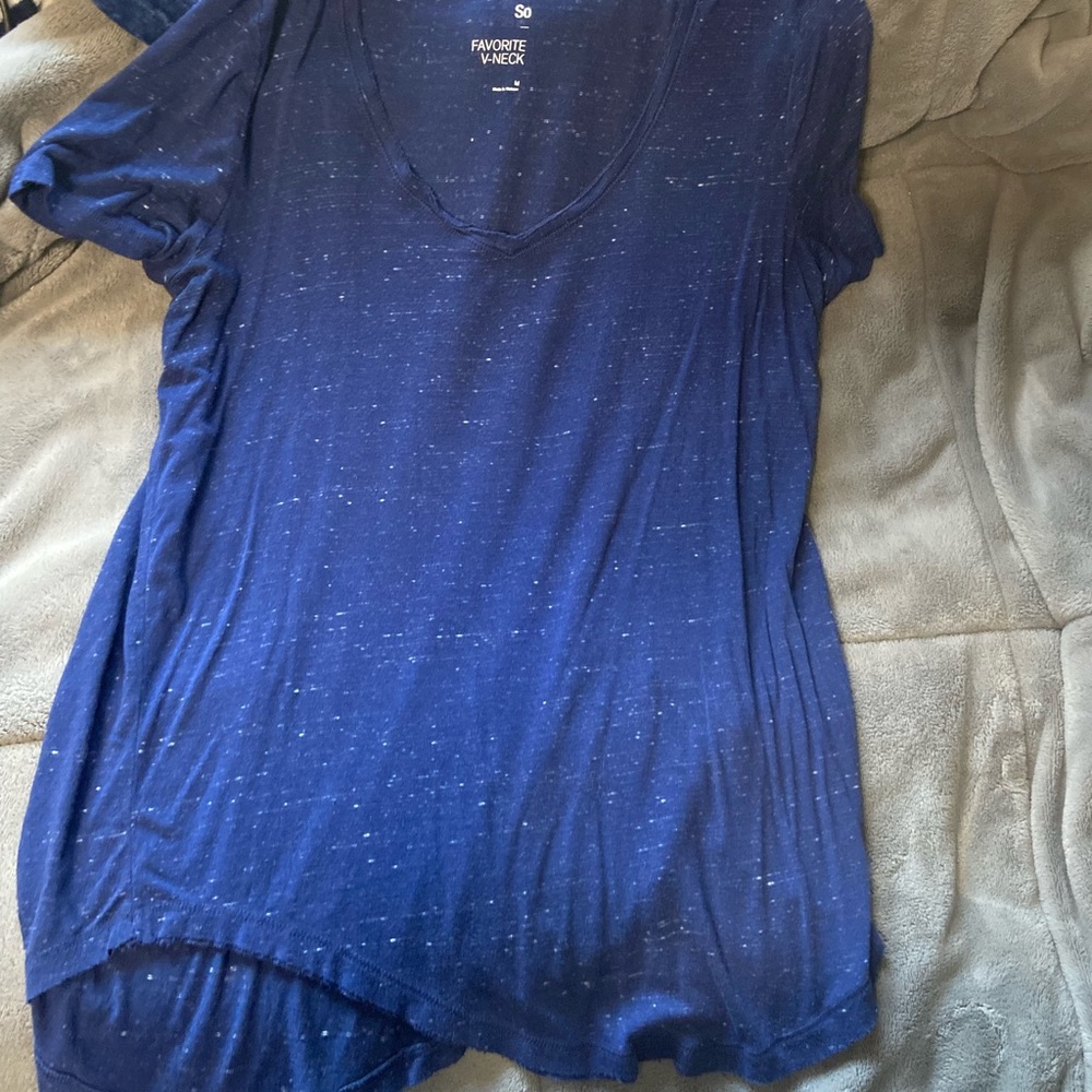 Navy Blue V-Neck Tee